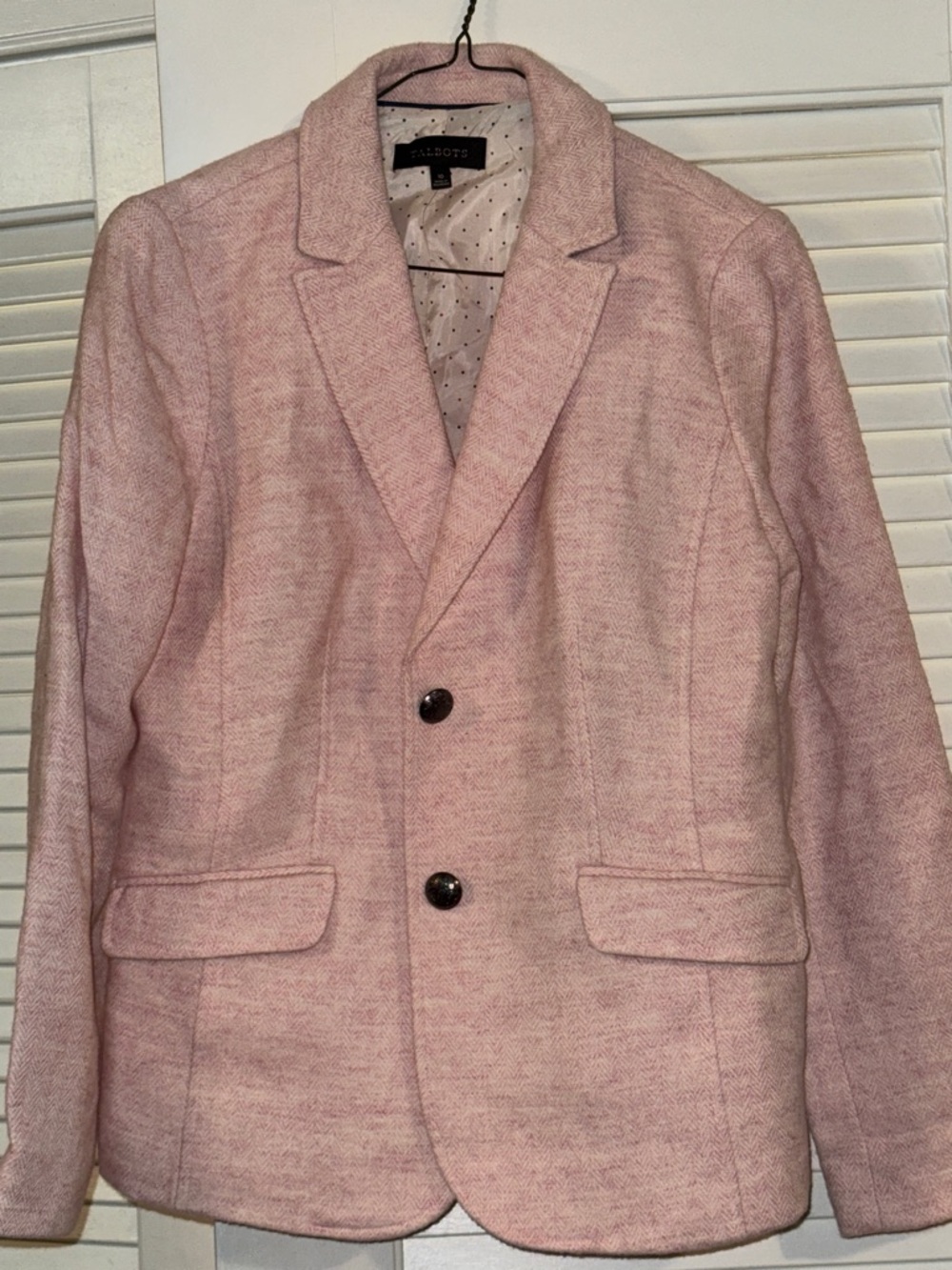 Talbots Blush Pink Herringbone Women's Blazer